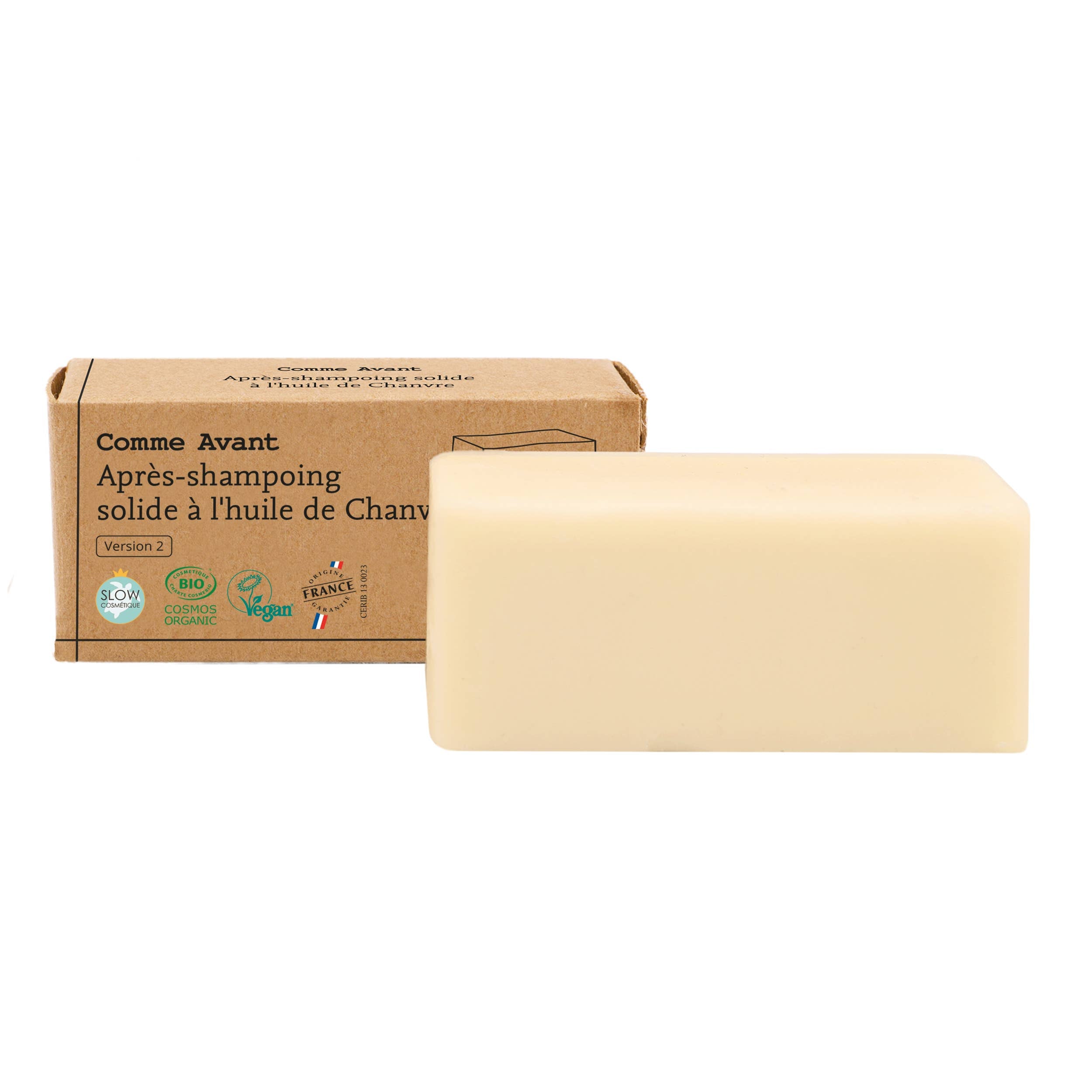 Après-shampoing solide à l'huile de chanvre bio: Parfum Lait de coco et figue