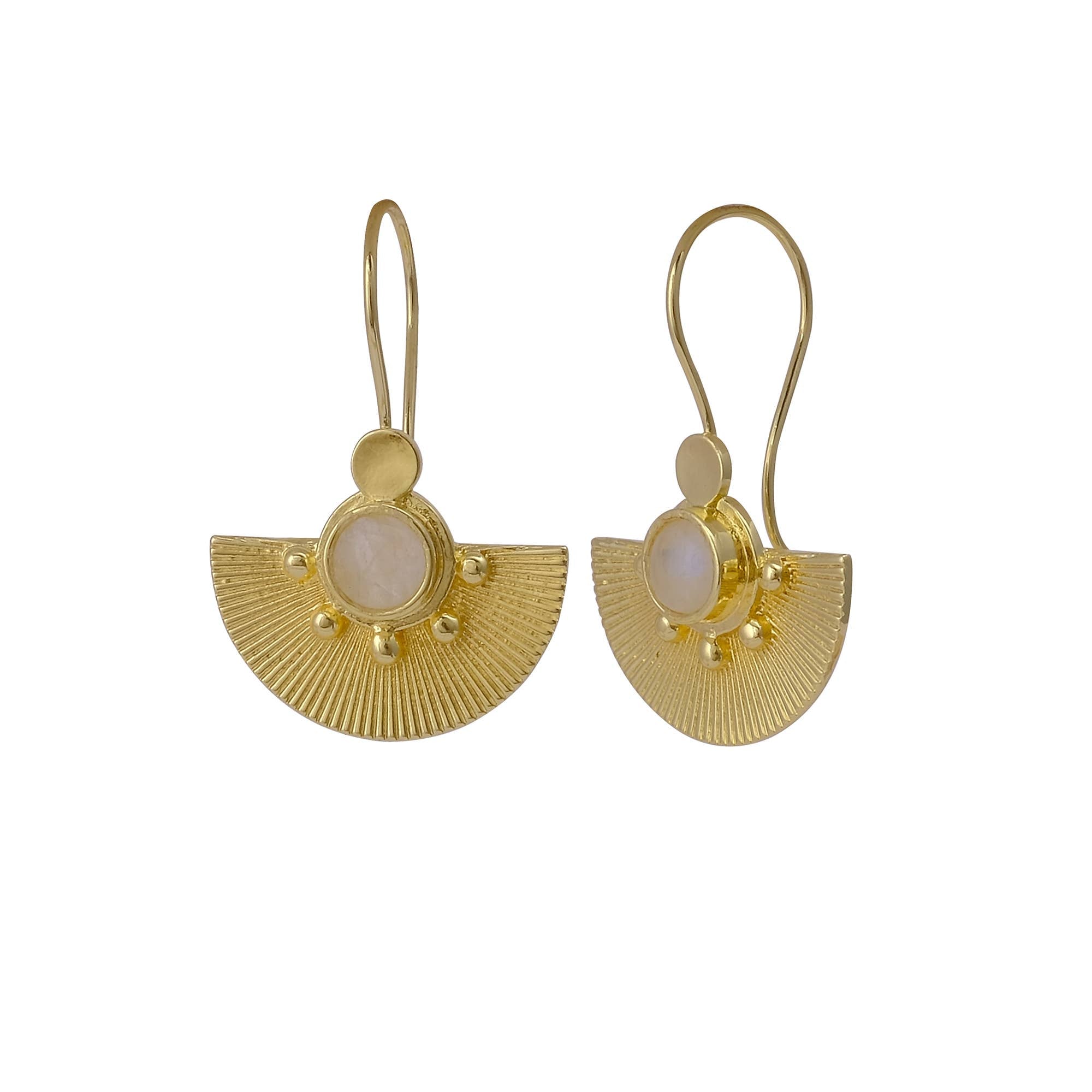 Boucles d'oreilles crochet pierre de naissance anti-ternissement en pierre de lune arc-en-ciel