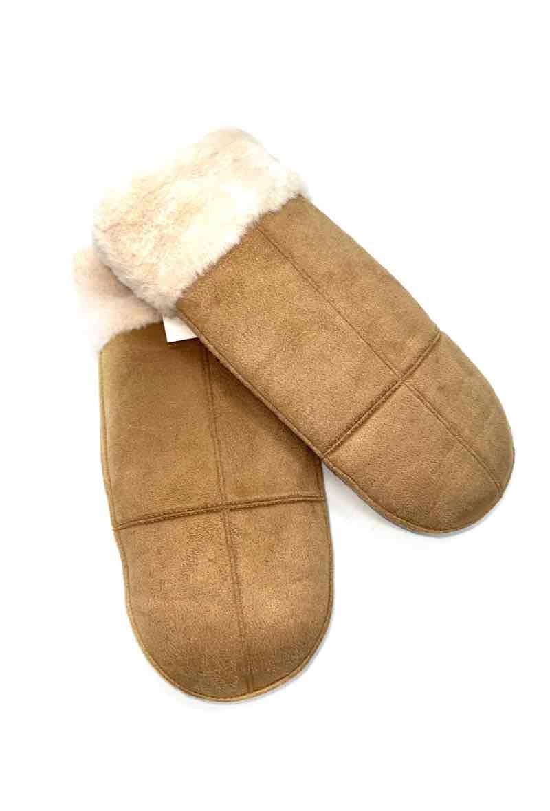 Moufle uni toucher daim: Camel