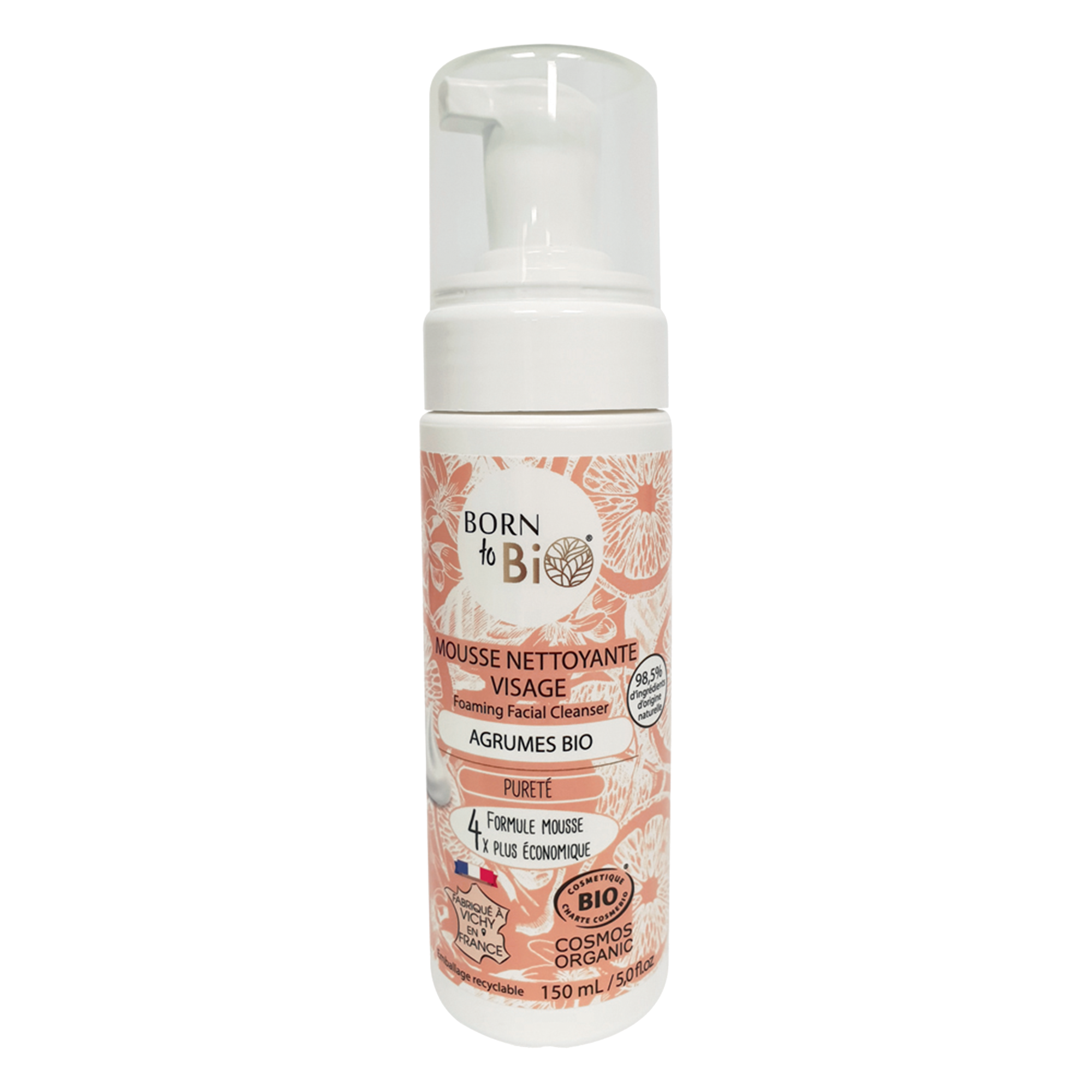Mousse Nettoyante Visage Agrumes - Certifiée bio
