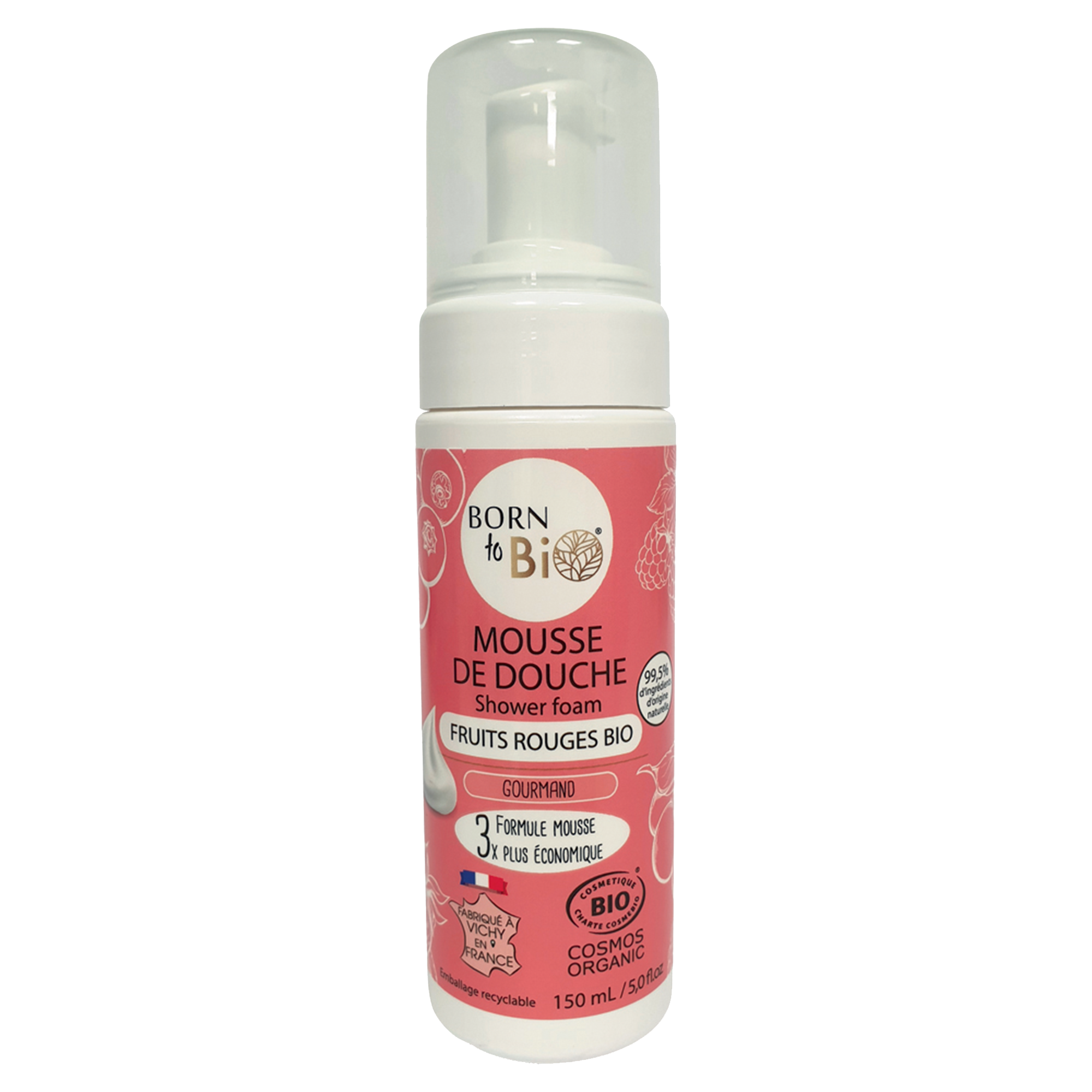 Mousse de douche Fruits rouges Bio Cosmos Organic - 150mL