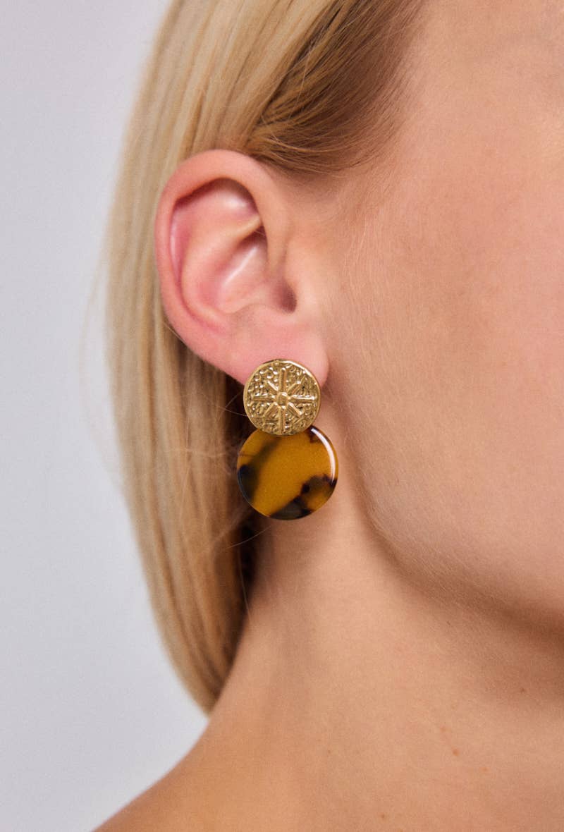 Boucles d'oreilles en acier inoxydable 124RX181: Or / 100% Acier inoxydable