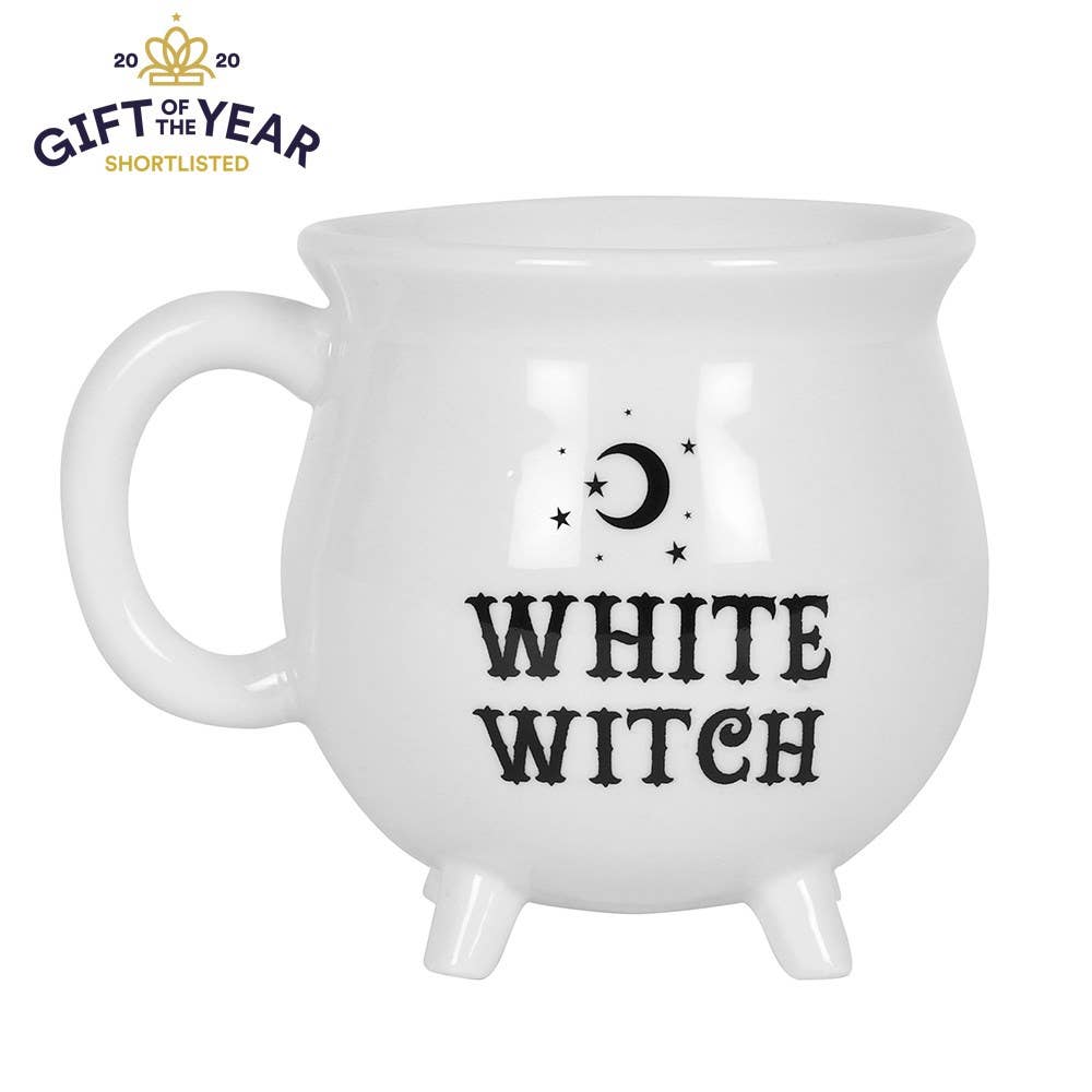 Tasse en forme de chaudron d'Halloween en forme de sorcière blanche
