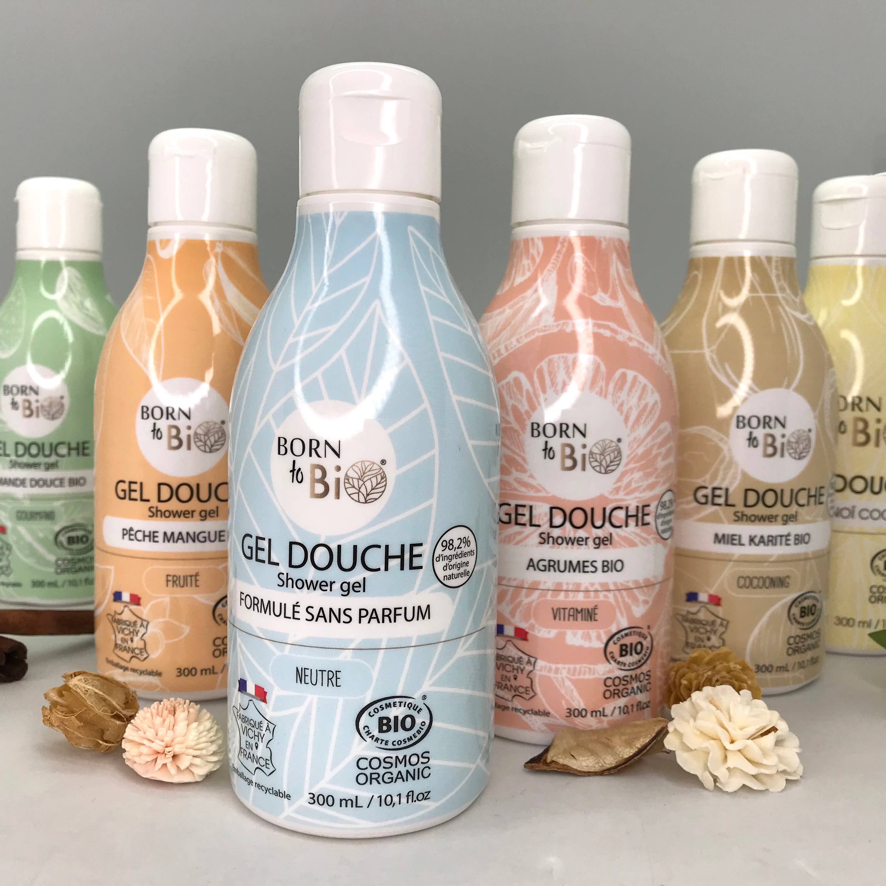 Gel douche Monoï Tiaré Cosmos Organic  - Born to Bio 300mL