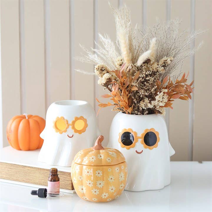 Brûleur d'huile et chauffe-cire fantôme groovy pour Halloween