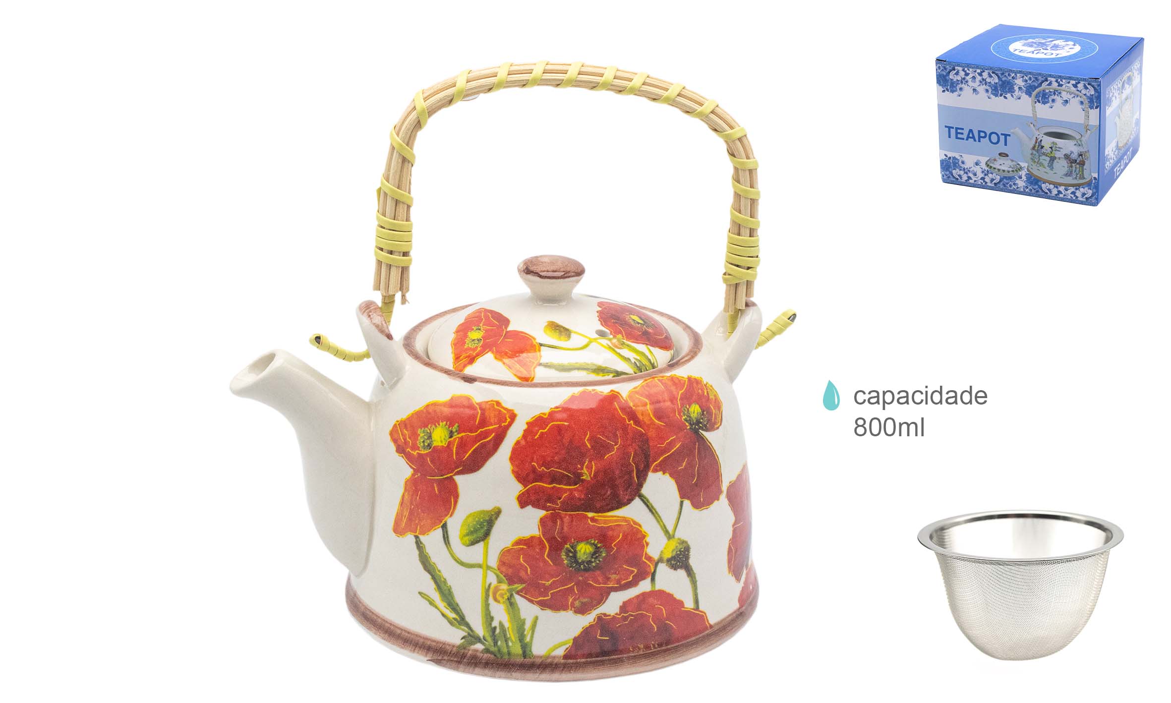 Théière en céramique Déc. 800 ml - 16,5x11,2cm