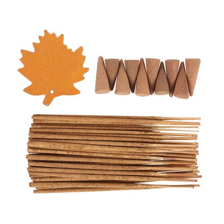 Coffret cadeau d'encens d'automne Autumn Leaf à l'orange et à la cannelle