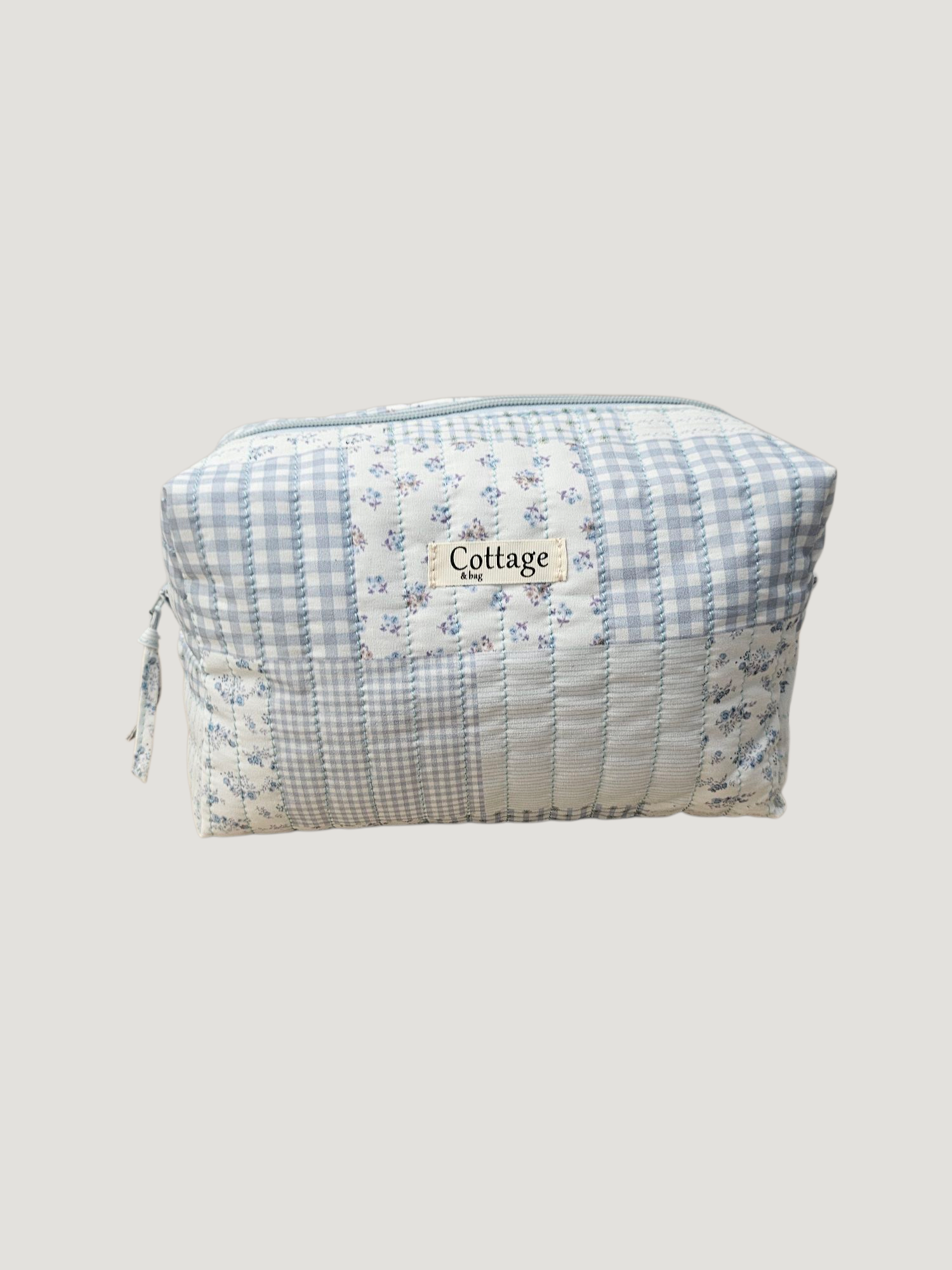 Trousse  de toilette XL 100 % coton  : Patch bleu