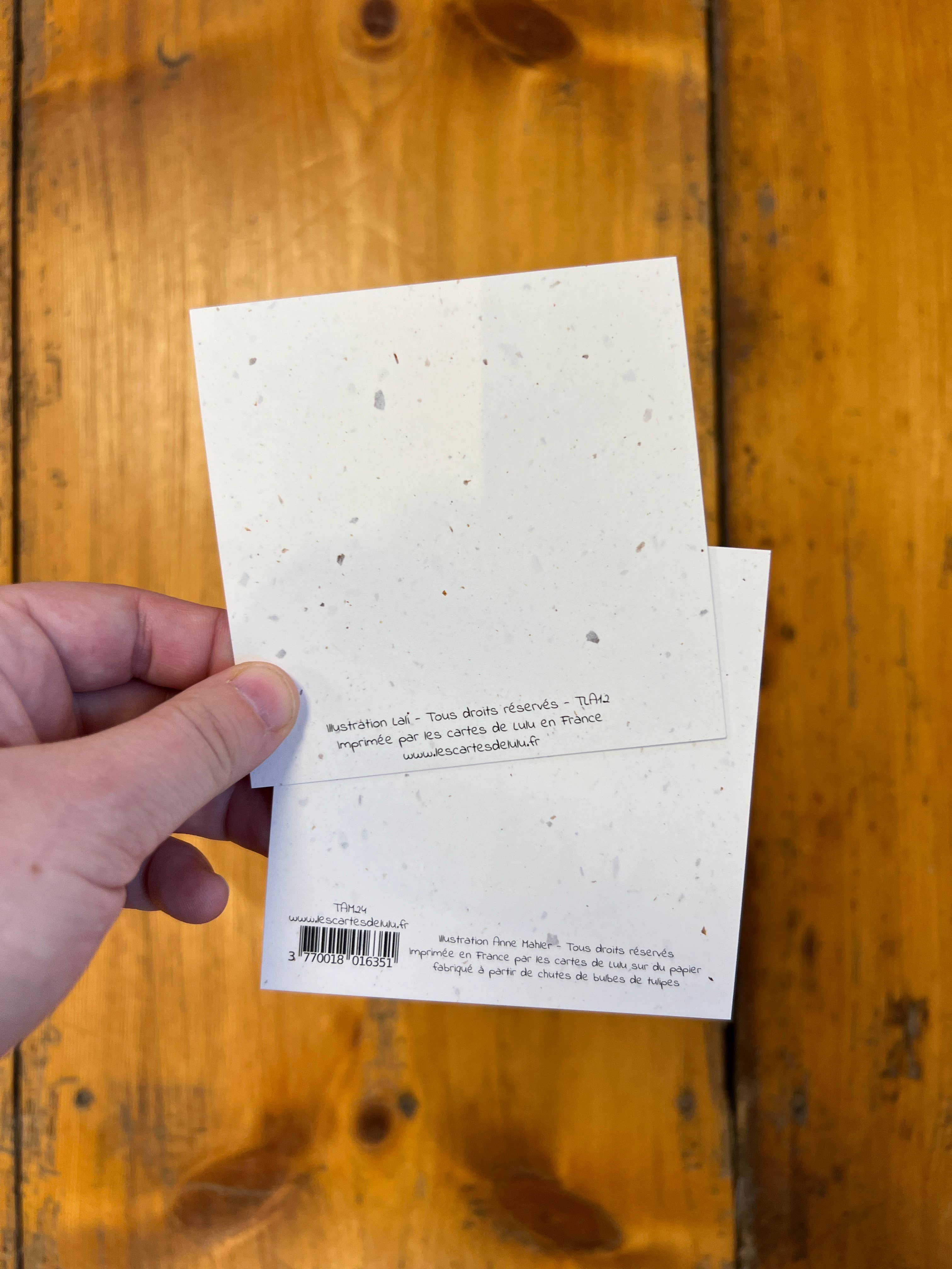 1 x petite carte carré traditionnelle fleurs