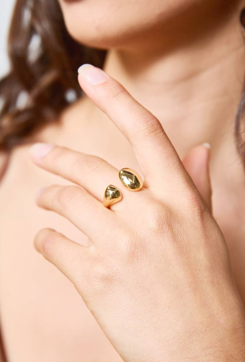 Bague ouverte en acier inoxydable 424AQ32: Or