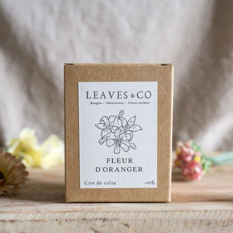 Bougie parfumée artisanale cire végétale - Fleur d'oranger: 150G +/- 40H