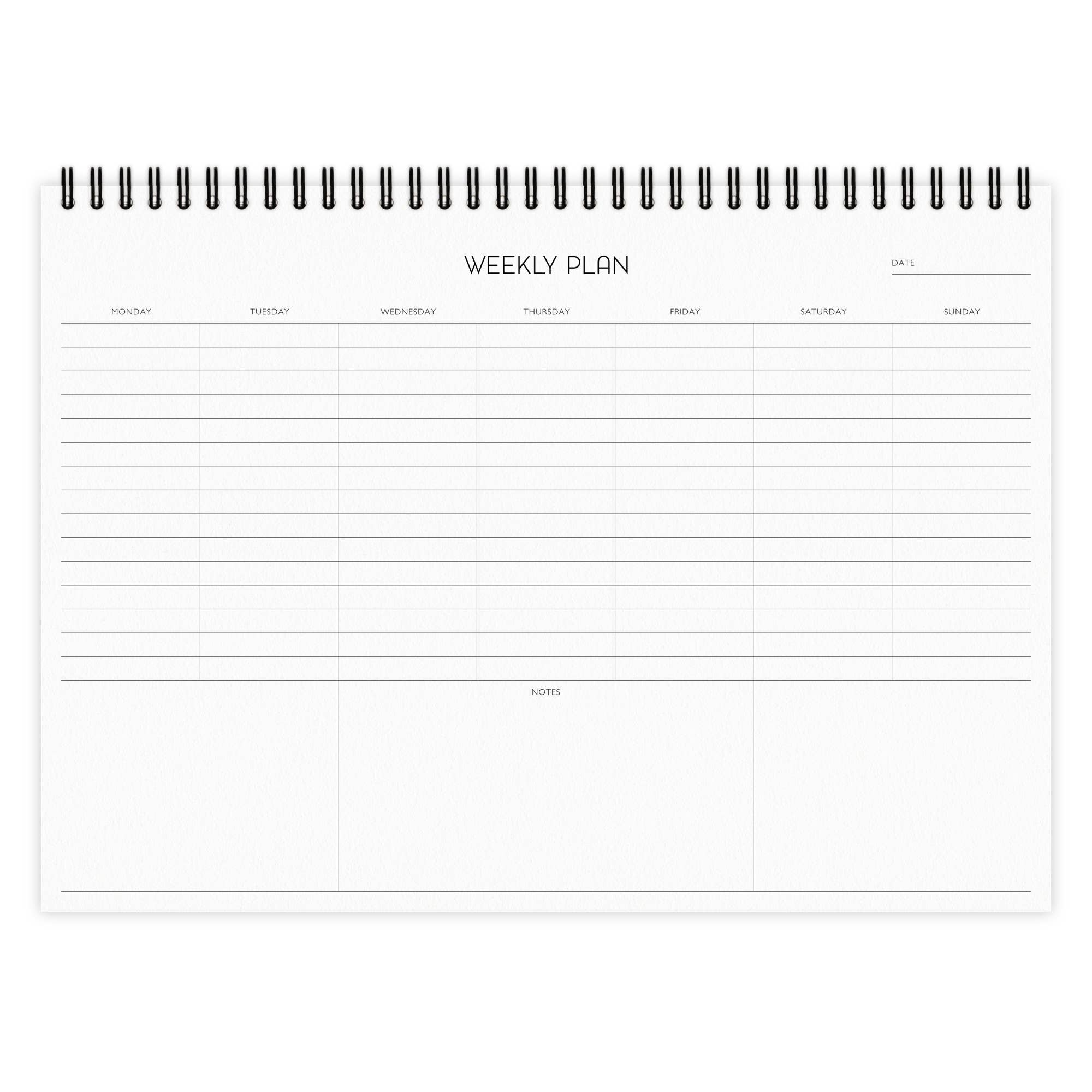 Agenda hebdomadaire A4 à motif floral bohème n° 1