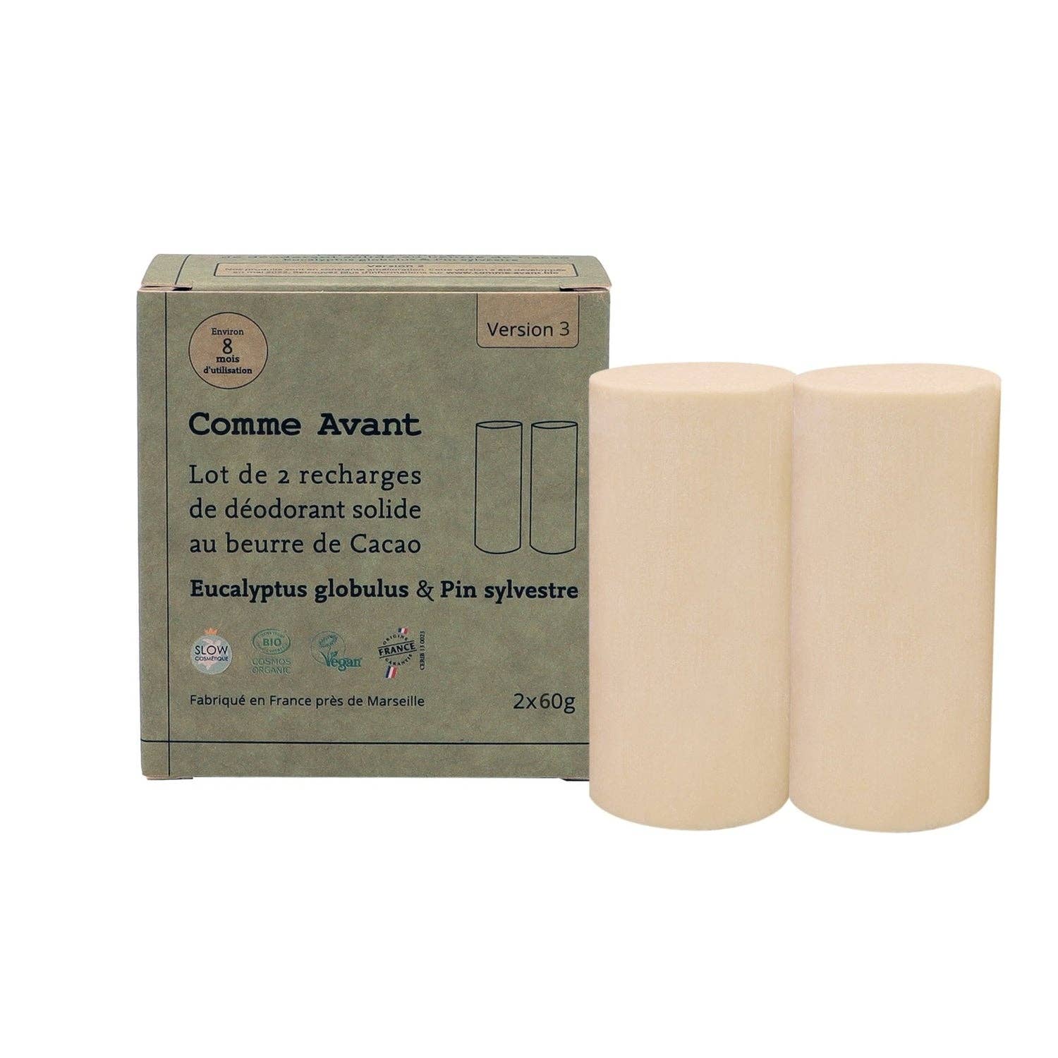 Déodorant solide eucalyptus & pin sylvestre : Déodorant - 60g