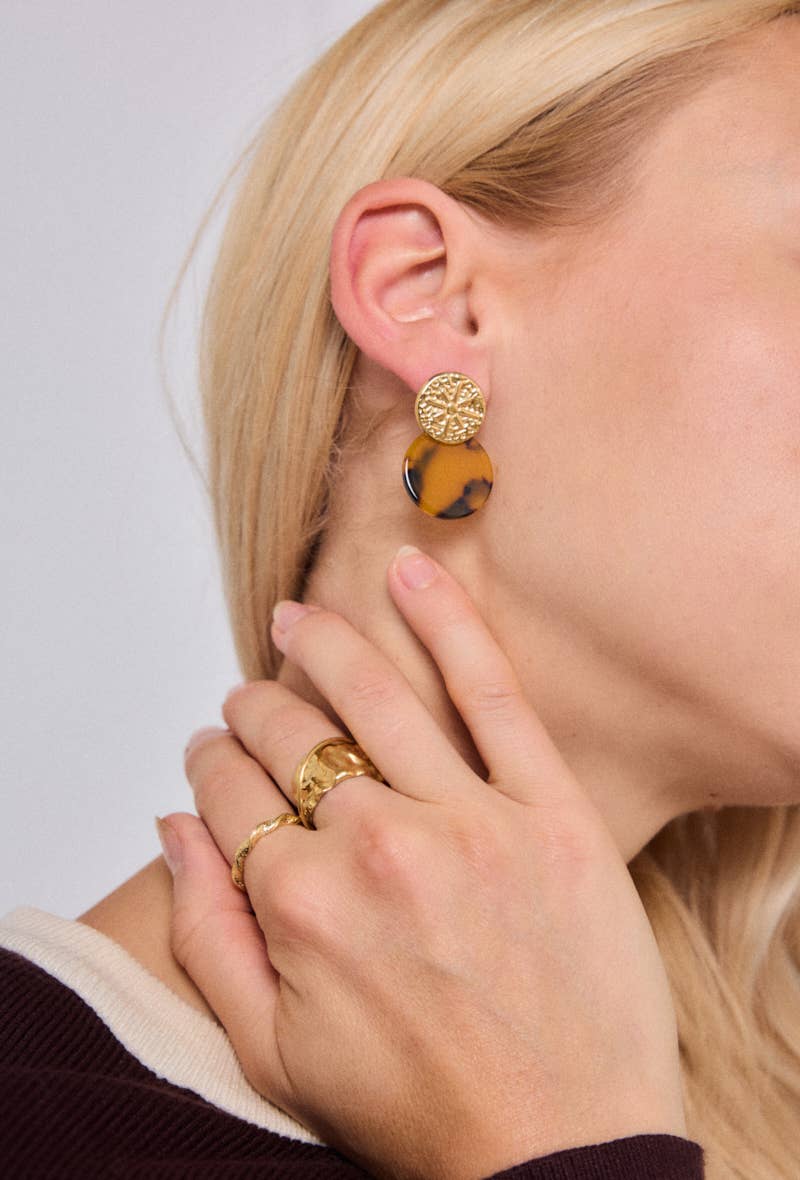 Boucles d'oreilles en acier inoxydable 124RX181: Or / 100% Acier inoxydable
