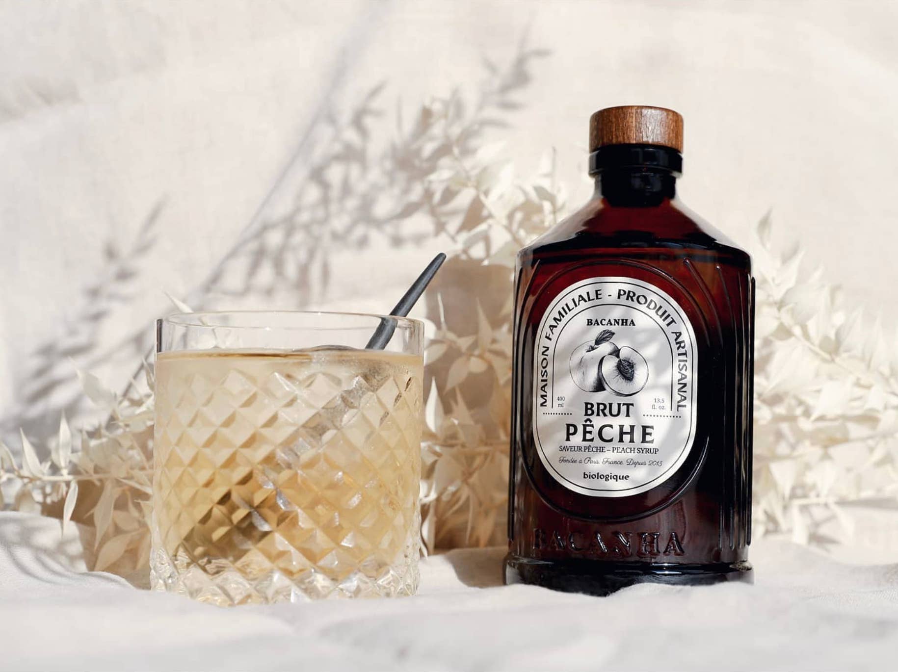Sirop de Pêche Blanche Brut Biologique - 400 ml
