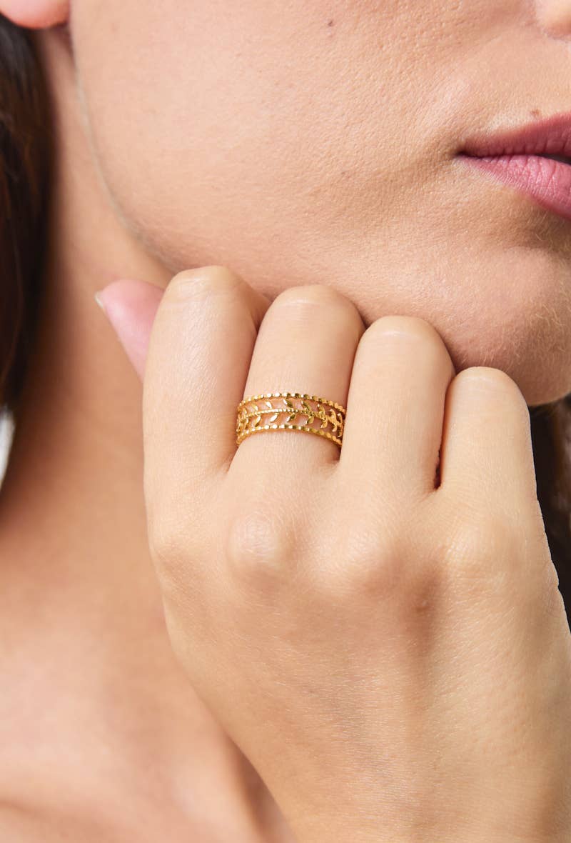 Bague en acier inoxydable 424YC26: Or
