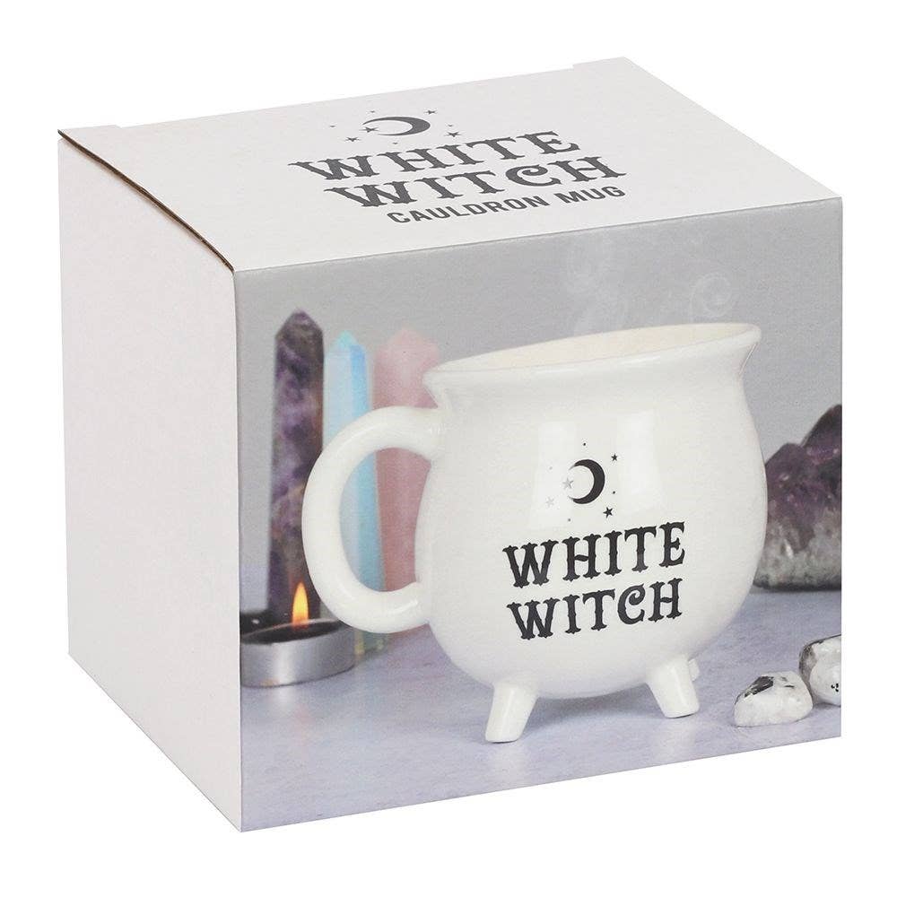 Tasse en forme de chaudron d'Halloween en forme de sorcière blanche