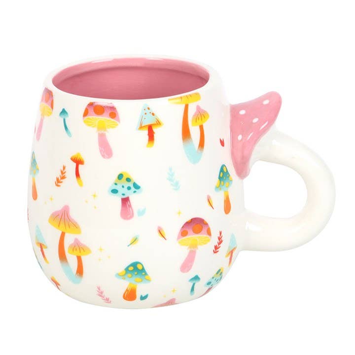 Mug Imprimé Funky Fungi avec Anse en Forme de Champignon