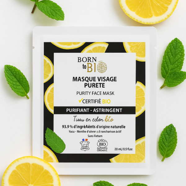 Masque visage Pureté en coton - Certifié Bio