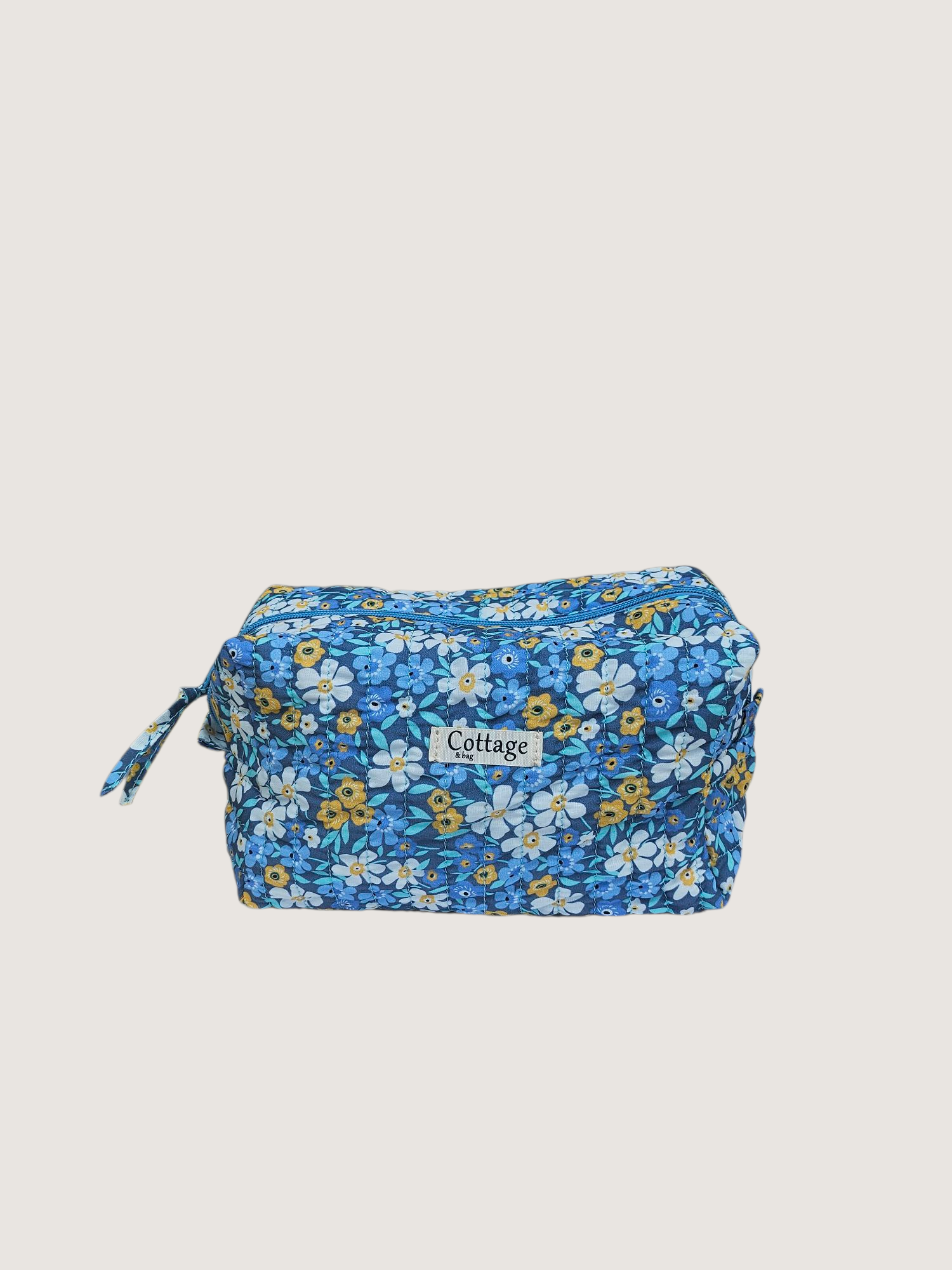 Trousse  de toilette XL 100 % coton  : Champetre bleu