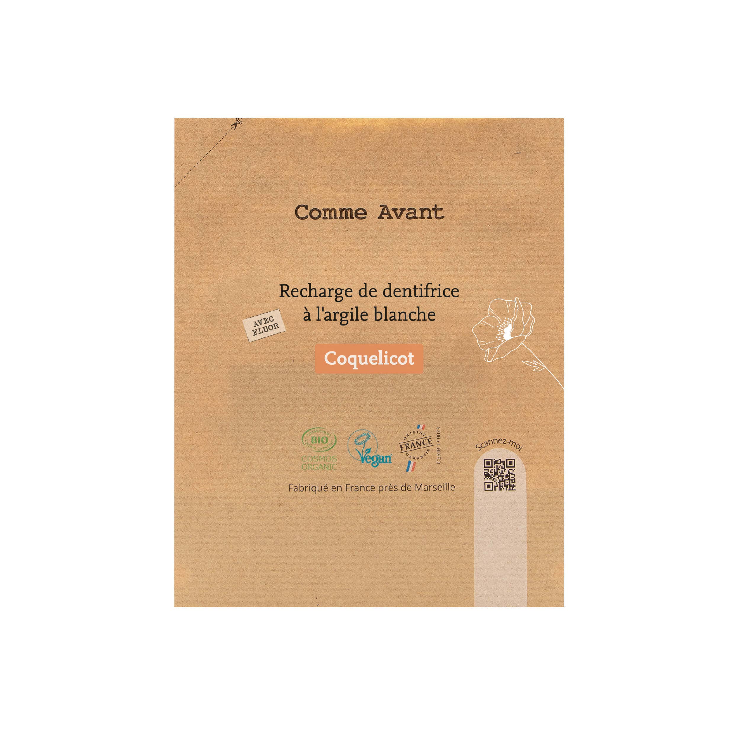 Dentifrice bio en pâte au coquelicot: 1 dentifrice - 90ml