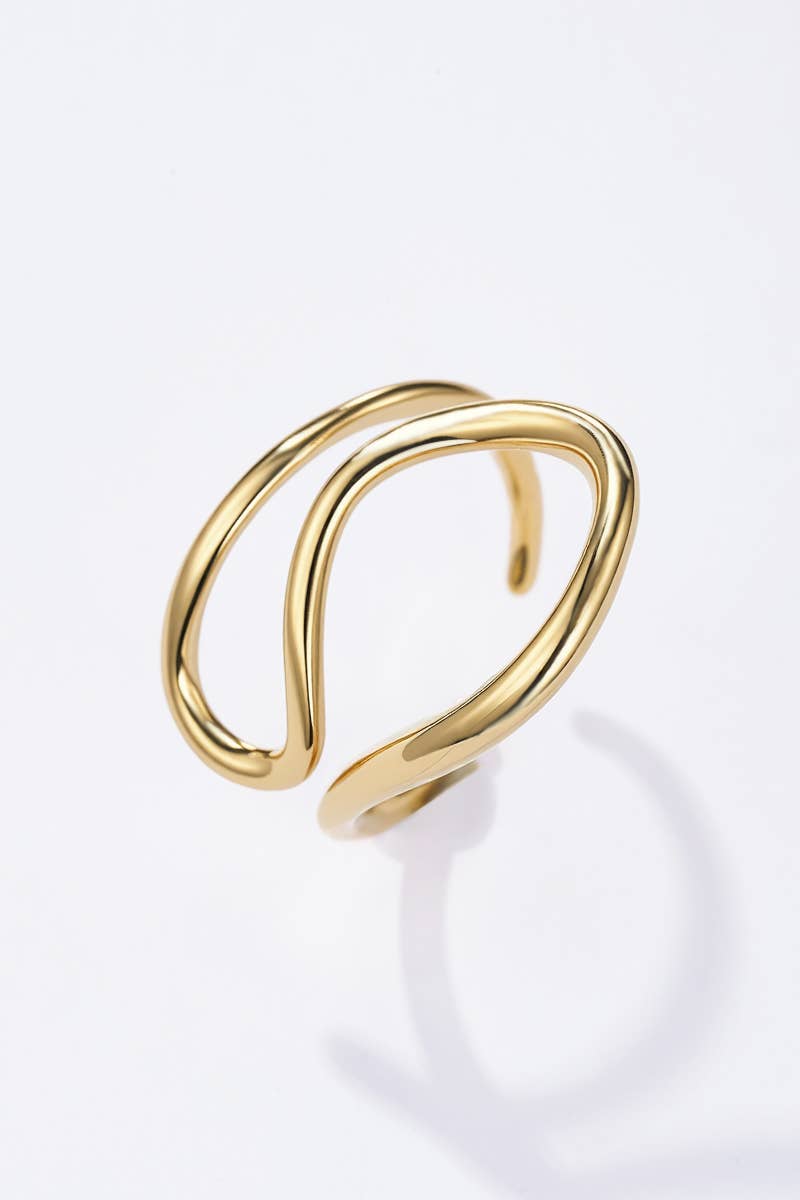 Bague en acier inoxydable 424AQ235: Or / 100% Acier inoxydable