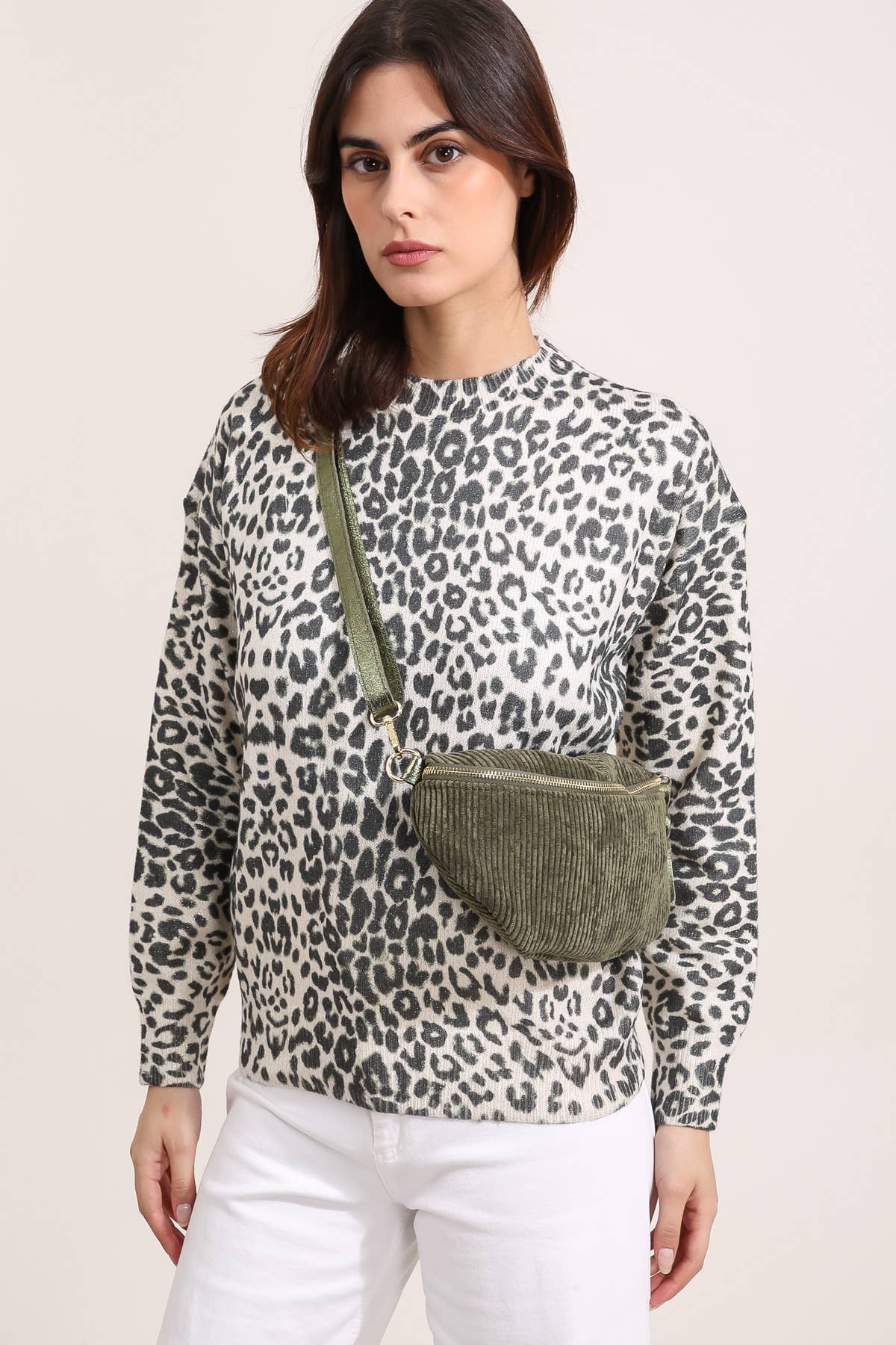 Sac ROSA VELOURS - 4135: Kaki