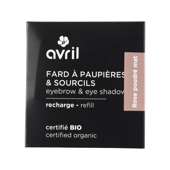 Recharge fard à paupières Rose poudré mat Certifiée bio