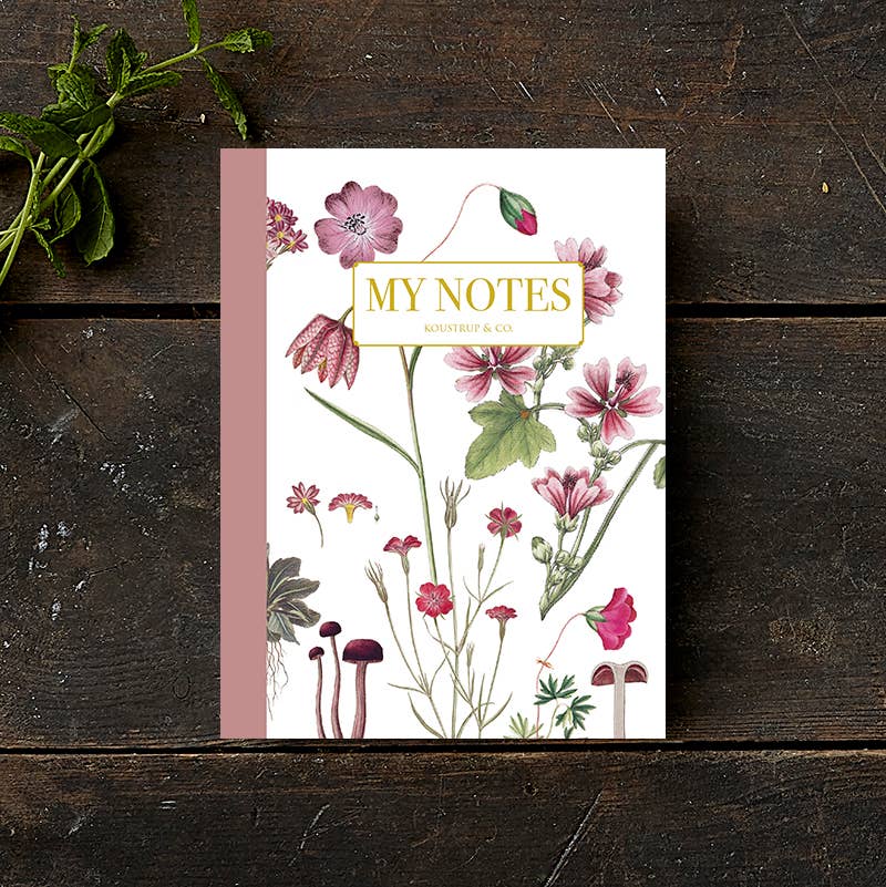 Rose florale - Carnet de notes - Fabriqué au Danemark