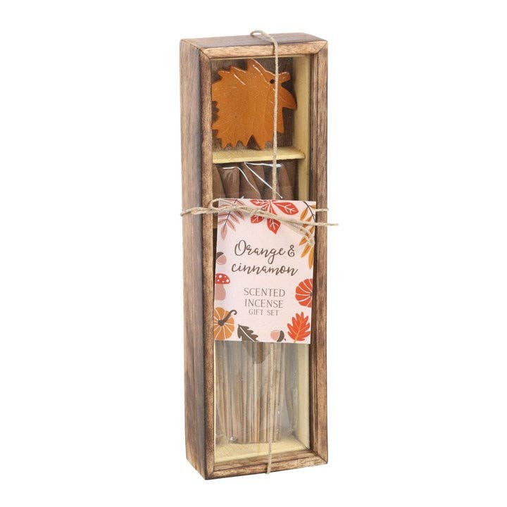 Coffret cadeau d'encens d'automne Autumn Leaf à l'orange et à la cannelle