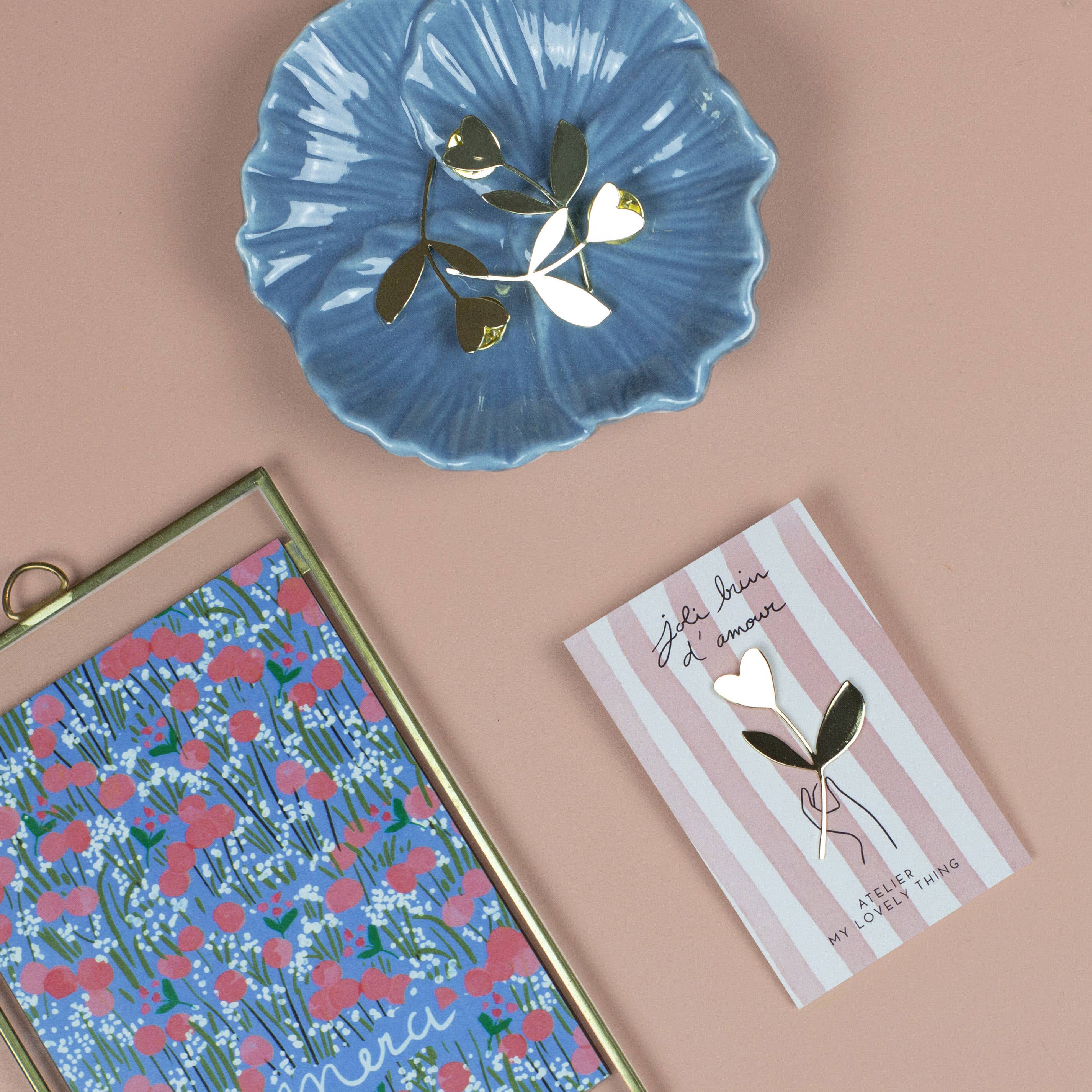 Épingle « Joli Brin d’Amour » en laiton