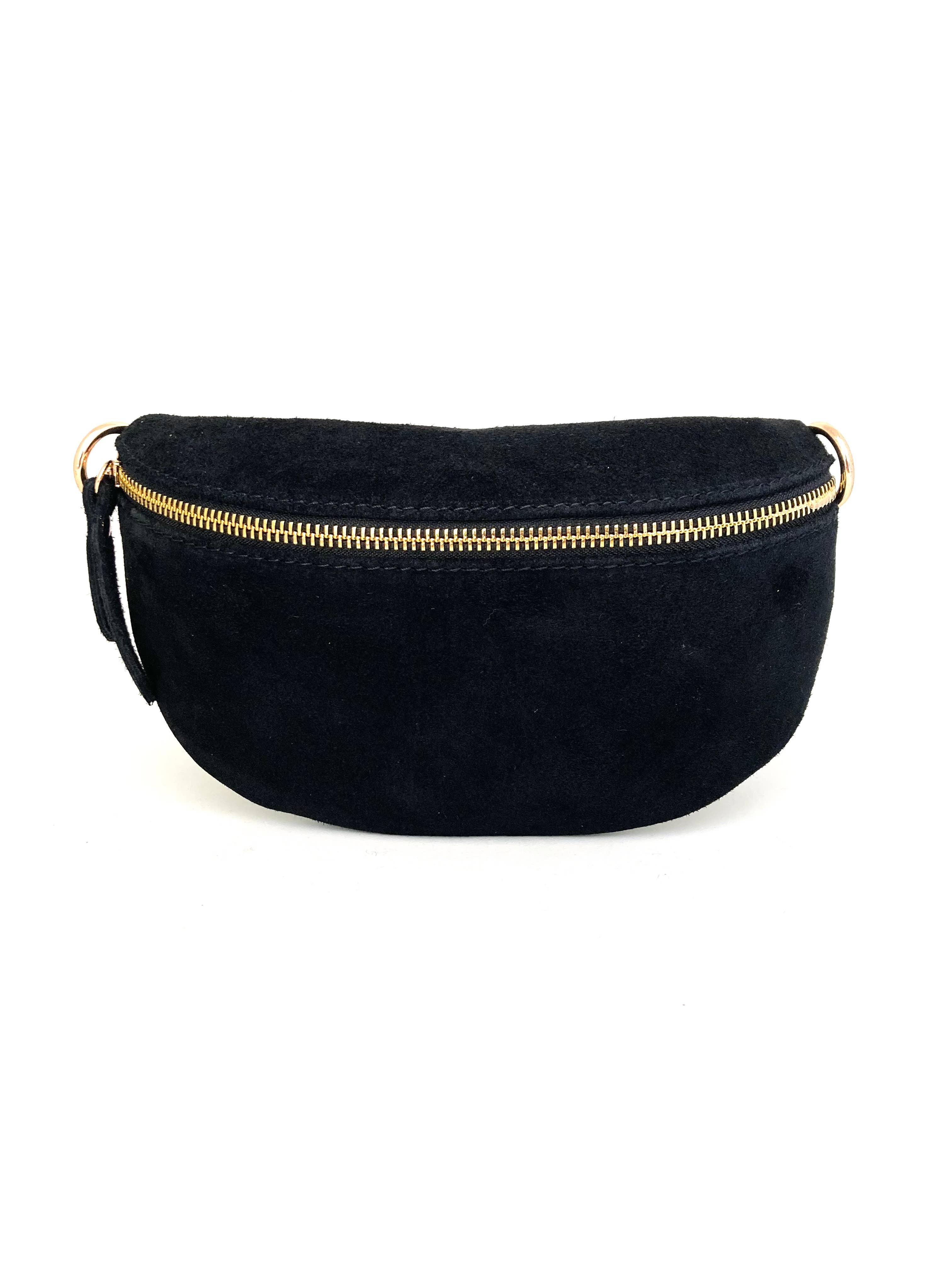 Cassette - Sac banane en daim noir: Noir