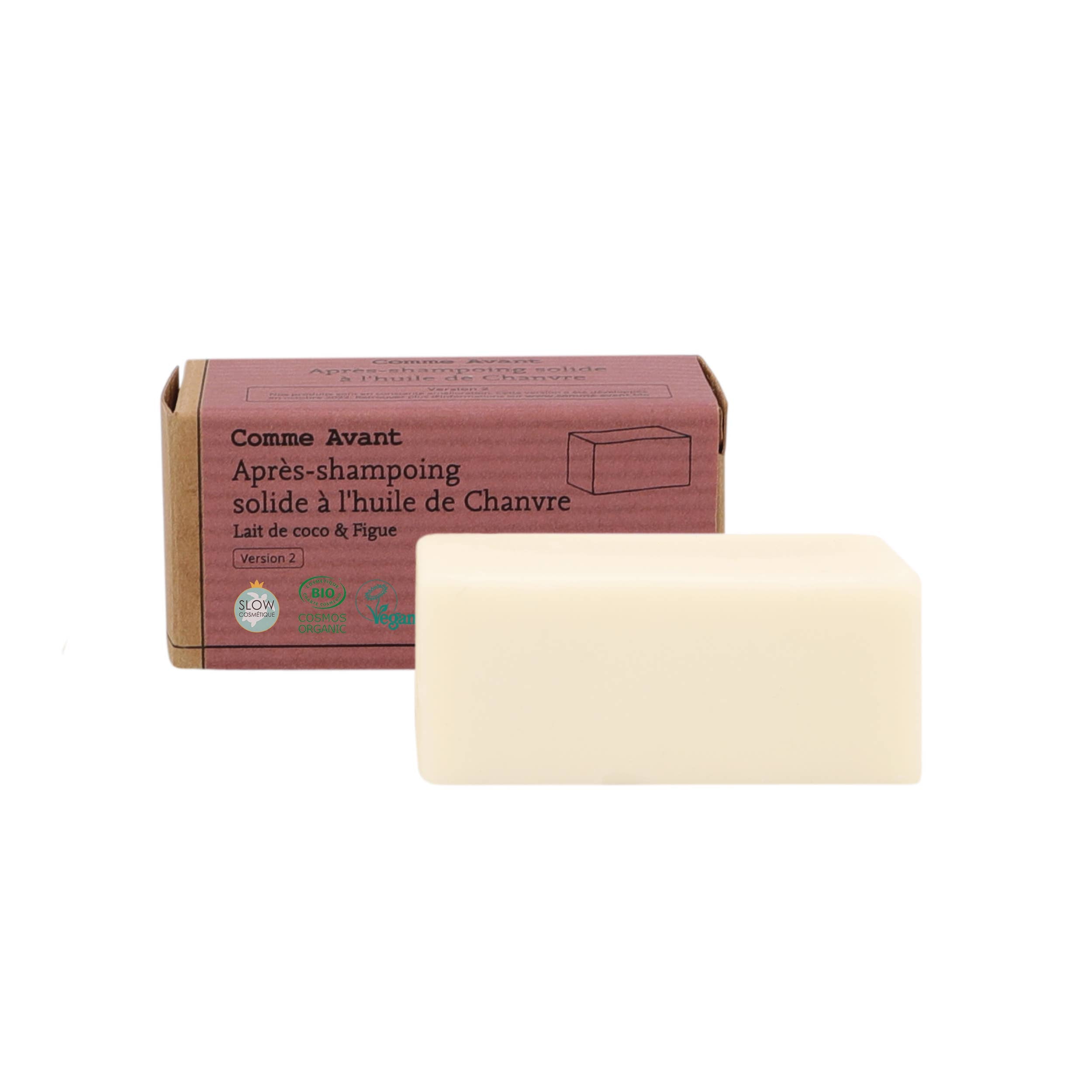 Après-shampoing solide à l'huile de chanvre bio: Parfum Lait de coco et figue