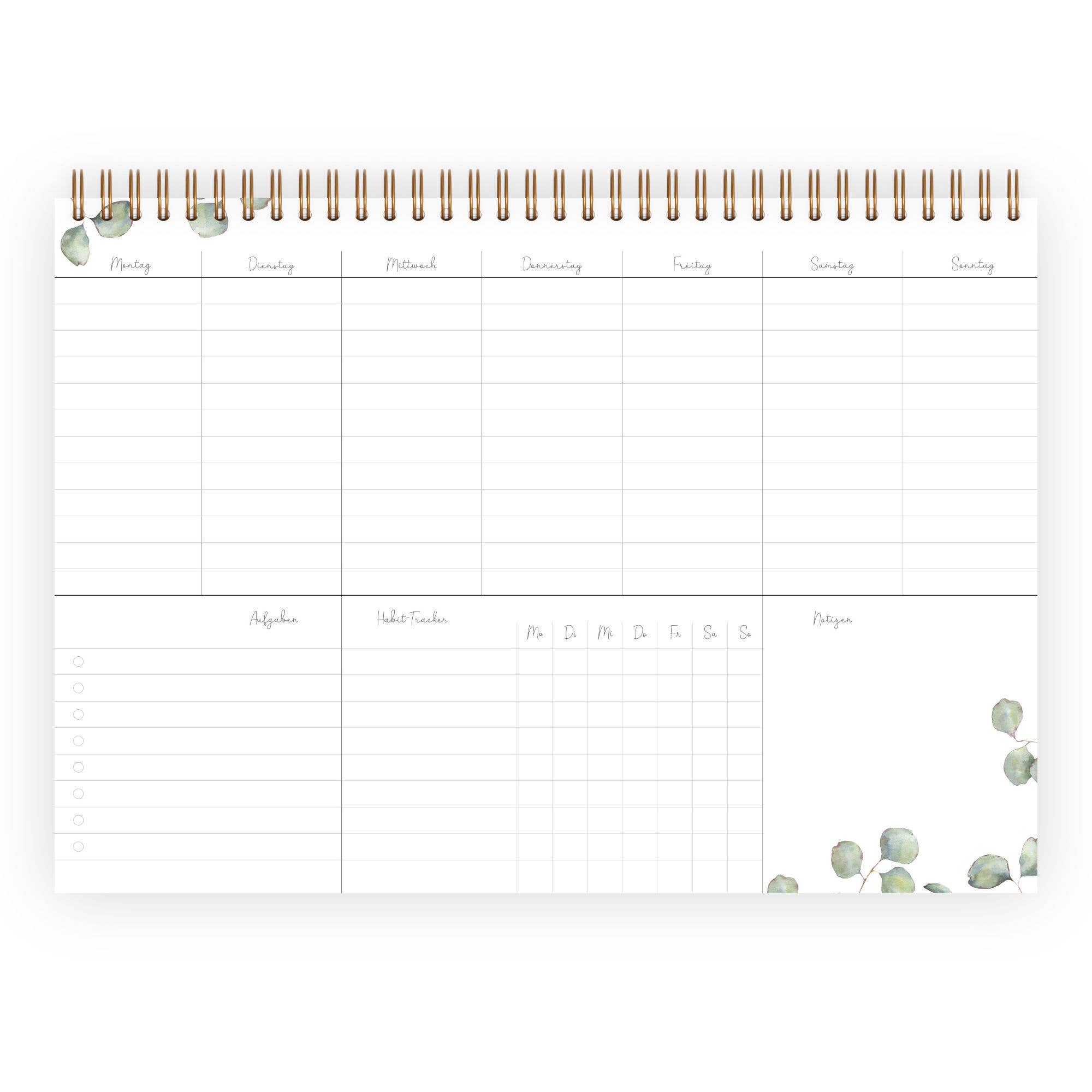Agenda hebdomadaire A4 Eucalyptus