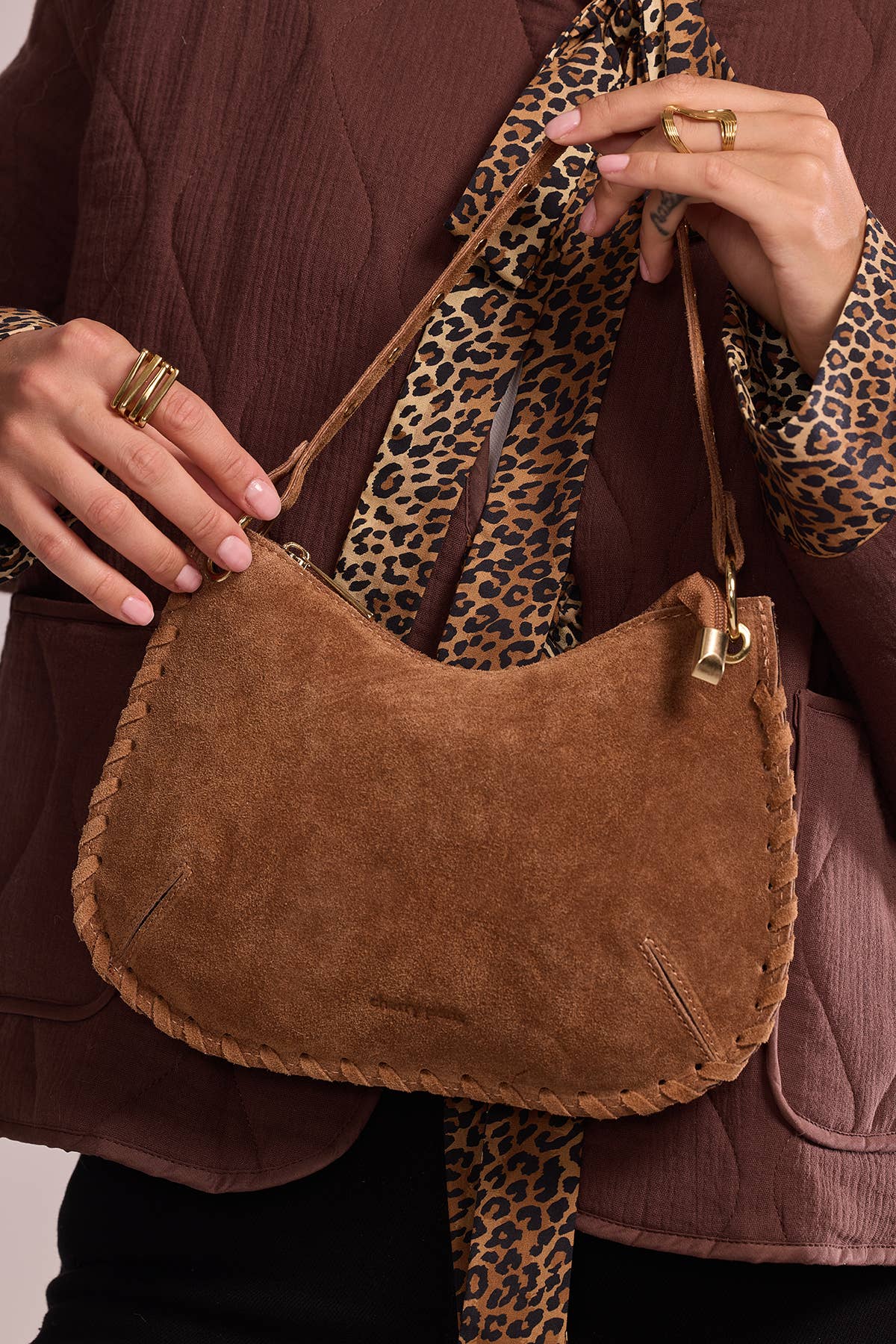 Sac JOËLLE SUEDE - 4187: Chocolat