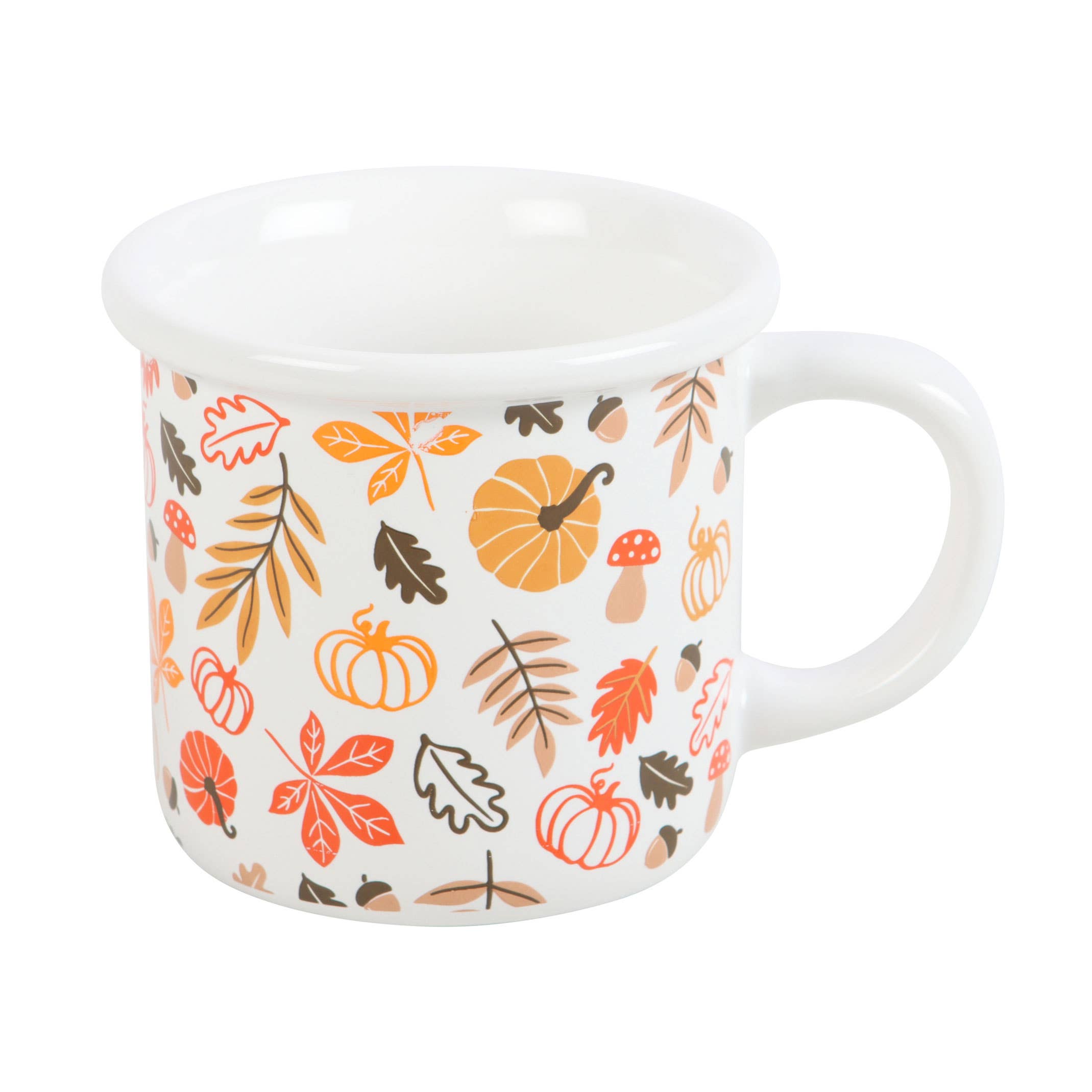 Mug imprimé feuilles d'automne et citrouilles d'automne