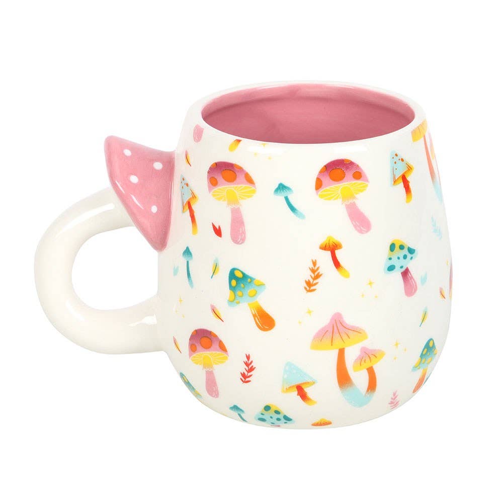 Mug Imprimé Funky Fungi avec Anse en Forme de Champignon