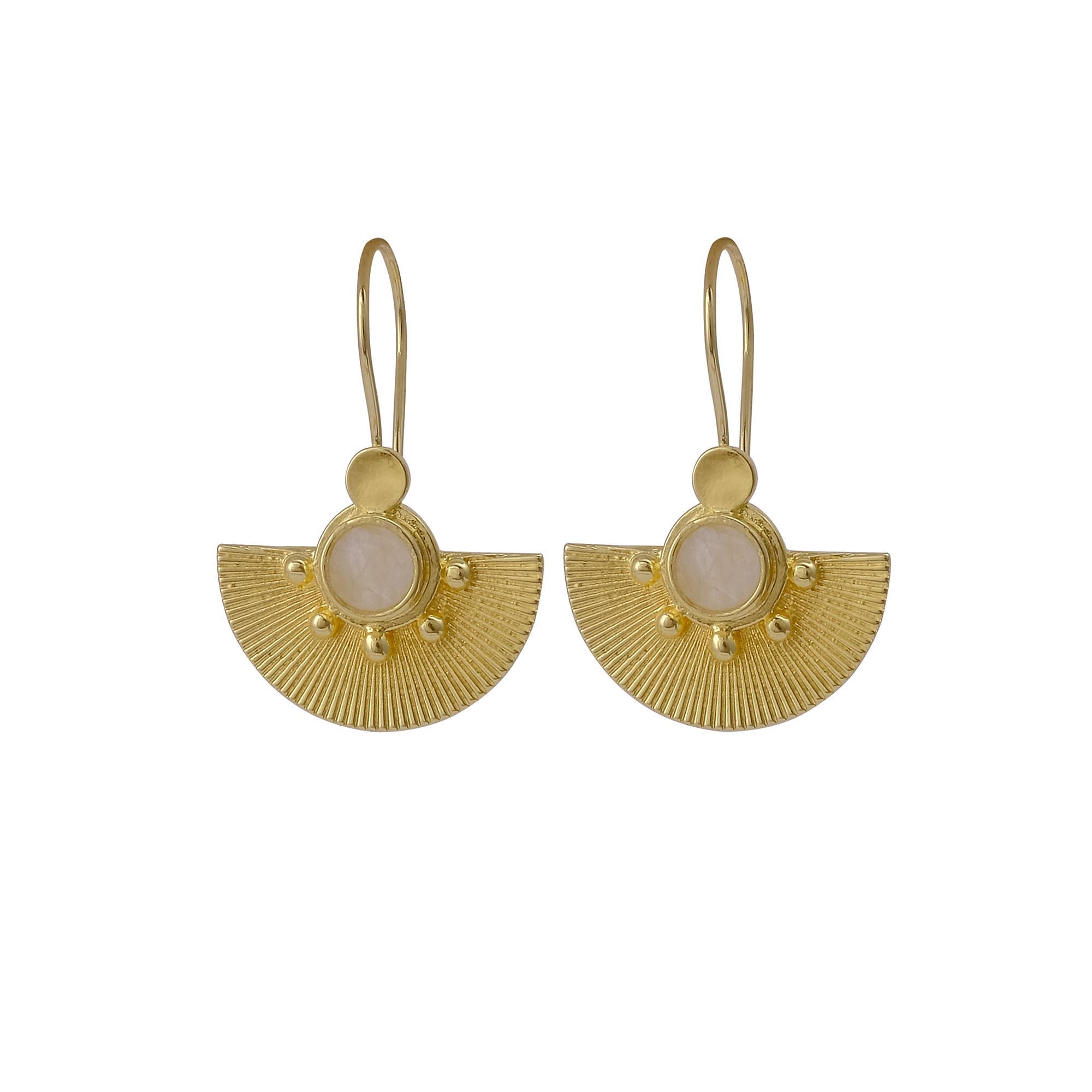 Boucles d'oreilles crochet pierre de naissance anti-ternissement en pierre de lune arc-en-ciel