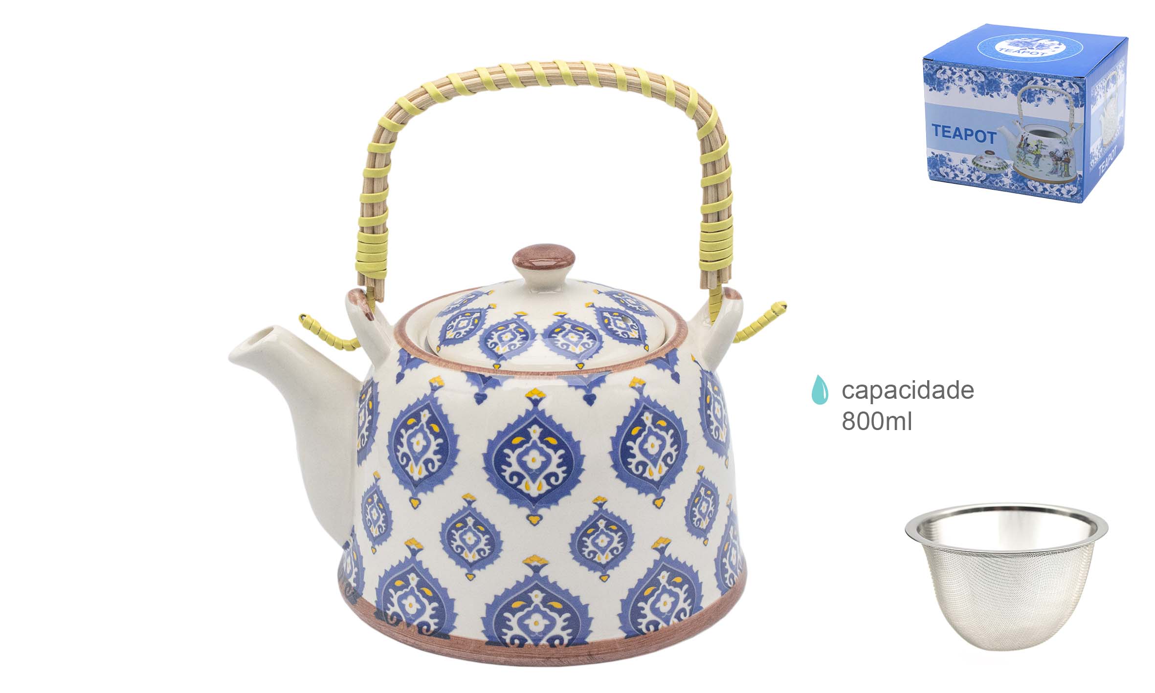 Théière en céramique Déc. 800 ml - 16,5x11,2cm