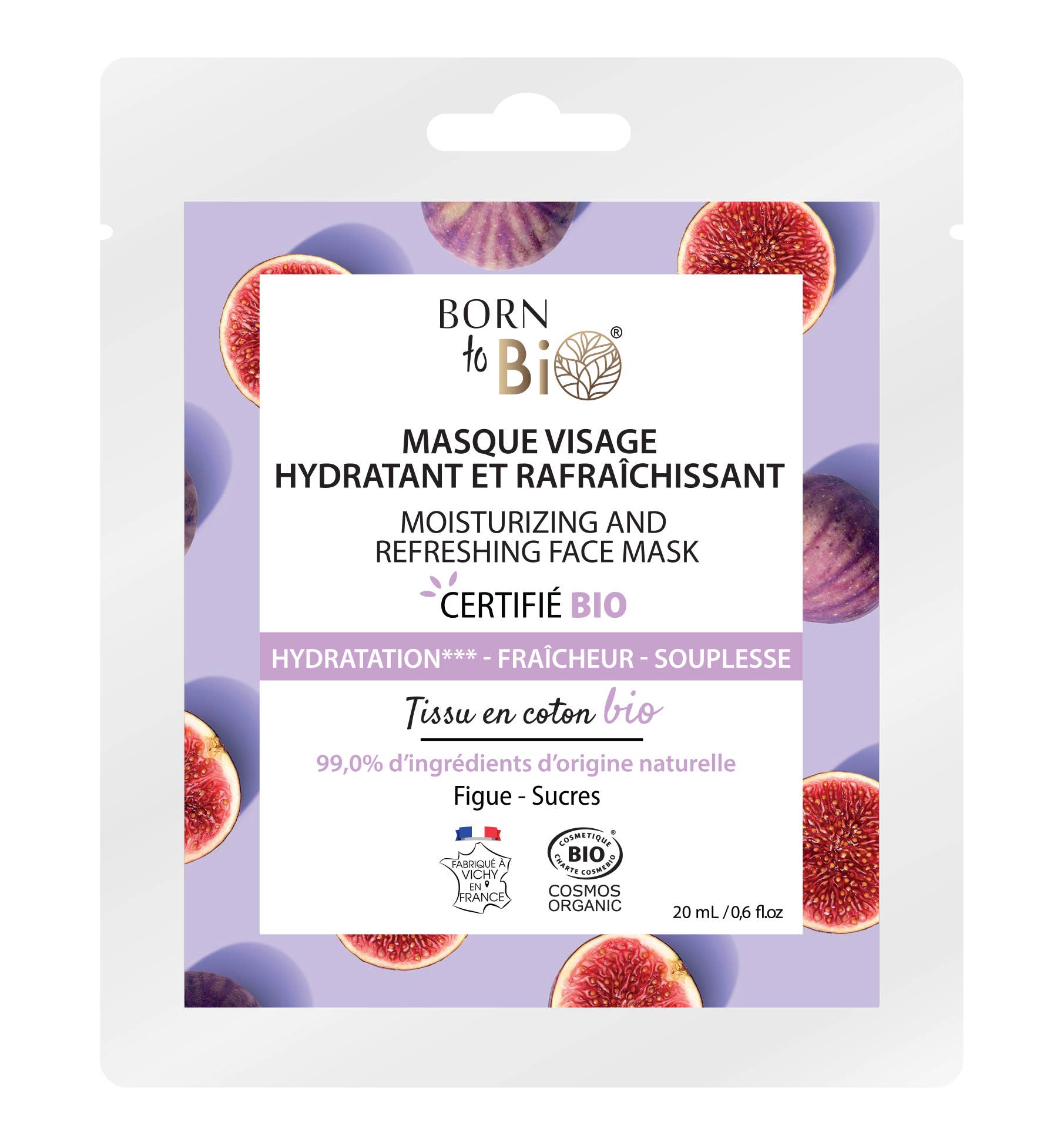 Masque visage Hydratant en coton - Certifié Bio