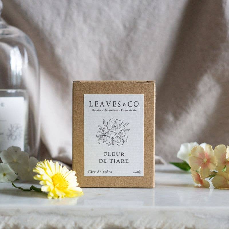 Bougie parfumée artisanale cire végétale - Fleur de tiaré: 150G ± 40H