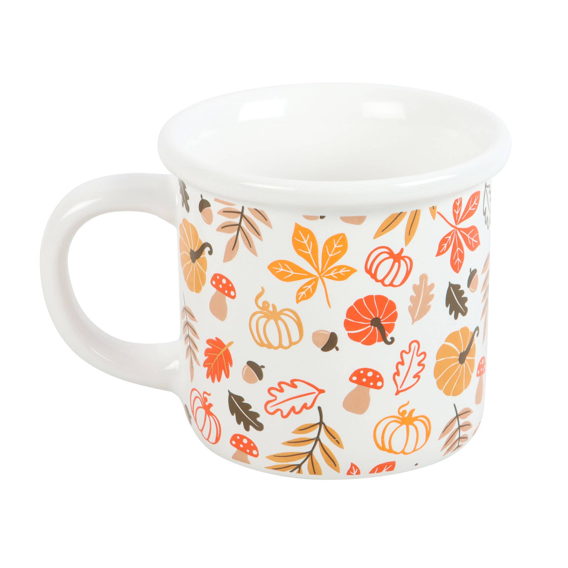 Mug imprimé feuilles d'automne et citrouilles d'automne
