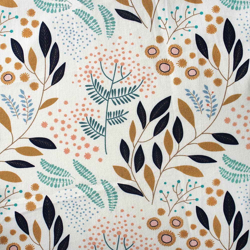 Coupon 50 cm motif Mimosa Écru