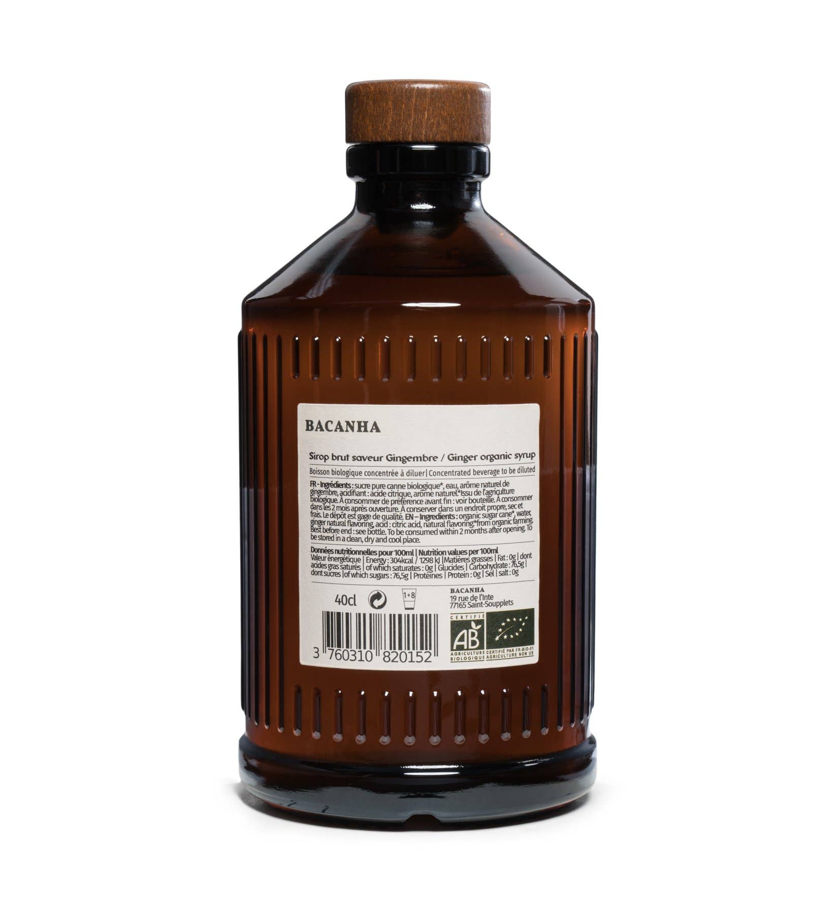 Sirop de Gingembre Brut Biologique - 400 ml