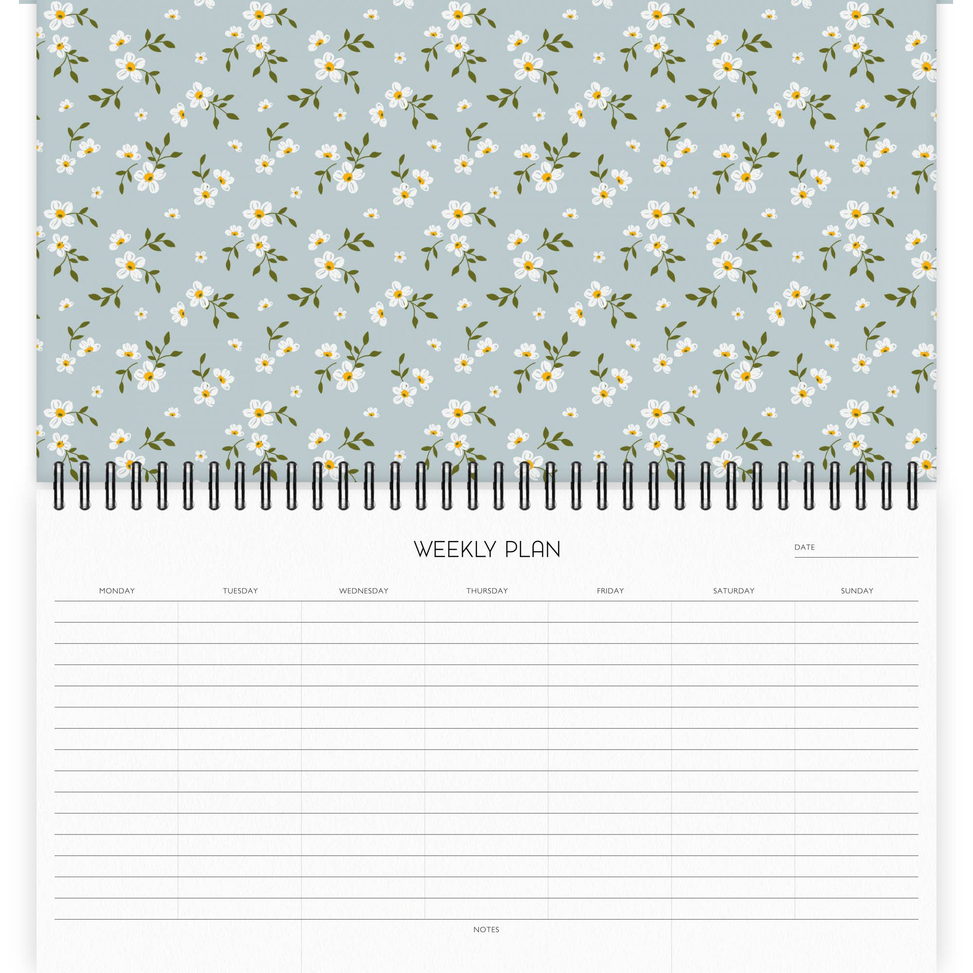 Agenda hebdomadaire A4 à motif floral bohème n° 4