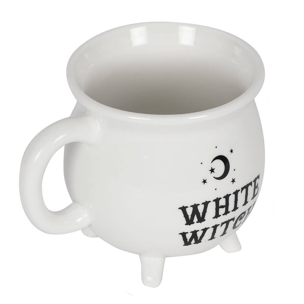 Tasse en forme de chaudron d'Halloween en forme de sorcière blanche
