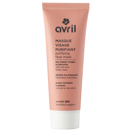 Masque visage purifiant aux argiles rouges et blanches - 50ml "Avril"