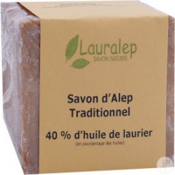 Savon d'Alep Traditionnel 40% d'huile de baies laurier "Lauralep"