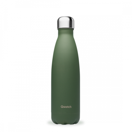 BOUTEILLE ISOTHERME INOX - GRANITE - KAKI - 500ML QWTCH