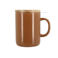 Tisanière Anna 350ml en grès noisette et couvercle en bois